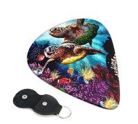 Sea Turtles - Plettri per chitarra con pittura a diamante, 6 plettri per chitarra con stampa fronte/retro, adatti per chitarre acustiche, elettriche e bassi, inclusi 0,46 mm, 0,71 mm, 0,96 mm