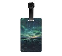 Sea Under The Aurora Borealis, etichetta per la privacy della borsa da golf, valigetta staccabile (8,4 x 5,3 cm), borsa per la scuola per bambini, etichetta per borsa sportiva, etichetta per bagagli