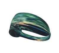 Sea Under The Aurora Borealis - Fascia per capelli per sport all'aria aperta, fitness, sport, yoga, ciclismo, fascia elastica per capelli, fascia elastica per lo sport