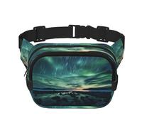 Sea under the Aurora Borealis Pattern trendy trendy marsupio unisex viaggio sport messenger bag, nero, taglia unica