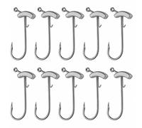 Sea Urchin Bait Hooks, Weighted Hook with Barbed Baits Keeper 10 Pack | Lead Head Jigs for Soft Plastic Fishing, Double Groove Inner Needle Controlled Lure Rigging
