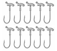 Sea Urchin Bait Hooks, Weighted Hook with Barbed Baits Keeper 10 Pack | Lead Head Jigs for Soft Plastic Fishing, Double Groove Inner Needle Controlled Lure Rigging