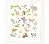 Sea Urchin studio Alligator to Zebra ABC poster, Pink, 12" x 16"