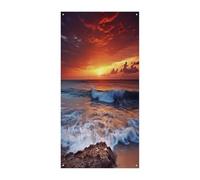 Sea Water Crepuscolo Spiaggia Tramonto Coperture per porta d'ingresso Banner di benvenuto Grande Divertente Sfondo Banner Decorazioni da appendere all'interno e all'esterno e buoni regali di primavera