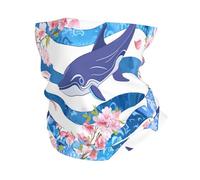 Sea Whale Ocean Flower 26X30Cm Elastico Ghetta da Collo Antiscivolo Bandana per Motocicletta Arrampicata Estivo