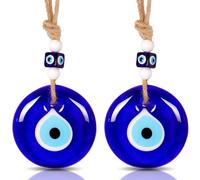 SEABABOO 2PCS Amuleto da parete con occhio blue turco Evil Eye blu malocchio appeso ornamento blu turco Decorazione da parete con occhio Home Ciondoli Talismani Decorazione portafortuna