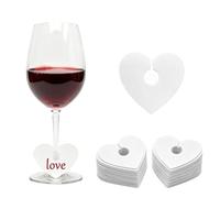 SEABABOO Marcatori per bicchieri da vino in carta, a forma di fiore, 100 pezzi, bianco, quadrifoglio, etichette per bicchieri da vino, etichette per bicchieri da vino fai da te per identificazioni