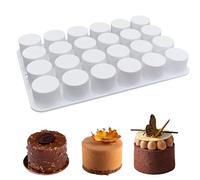 SEABABOO Stampo Cilindrico In Silicone Stampi Per Cioccolatini In Silicone Cilindrico Per Cioccolato Bomba Da Bagno Cheesecake Muffin Biscotti (24 cavità 3cm)