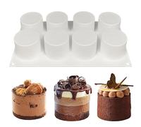 SEABABOO Stampo In Silicone A Forma Di Cilindro 8 Cavità Di L6 X H4.5 CM Stampo In Silicone Cilindrico Stampi Cilindrico Per Cioccolatini per Cioccolato Muffin Cupcakes Brownie
