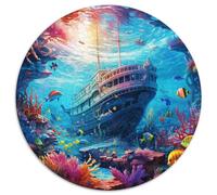 Seabed A School of Fish 1000 Piece Round Puzzle Jigsaw for Adults And Kids Animal Geometric Fun Gear Impossible Hard Difficult Challenging 1000pcs (67.5x67.5cm)