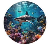 Seabed A School of Fish 1000 Pieces Round Circle Jigsaw Puzzles for Adults And Kids Animal Geometric Pretty Reliever Difficult Challenge 1000pcs (67.5x67.5cm)