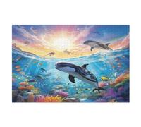 Seabed A School of Fish Puzzle Adulto Bambini 1000 Pezzi - Giochi Bambini Per 12 Anni - Giochi In Educativi Puzzles in Legno Regalo Bambina E Bambino - （75×50cm）