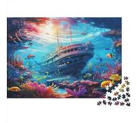 Seabed A School of Fish Puzzle in Legno Da 1000 Pezzi Per Adulti Puzzle Impegnativo Puzzle Per Adulti Regalo Da 1000 Pezzi O Pezzo Intero Per Uomini E Donne 1000pcs (75x50cm)