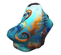 Seabed Coral Seahorse - Coprisedia versatile per passeggino o allattamento, appositamente progettato per il tuo bambino