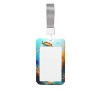 Seabed Coral Seahorse Printing Card Badge Holder Double Sided Sliding Cover Design, Capace di scansionare pellicola trasparente