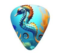 Seabed Coral Seahorse - Set di 12 plettri per chitarra, inclusi 3 spessori di plettri per chitarre acustiche, ukulele e molto altro ancora.