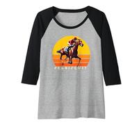 Seabiscuit Horse, Corsa di cavalli, Del Mar, Santa Anita Shirt Maglia con Maniche Raglan