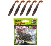 SEABUZZ Set di esche da pesca in gomma, 5 pezzi x 70 mm, esche in gomma per pesce gatto e lucioperca e luccio, per trote e pesce persico, set da pesca per acqua dolce e salata (Cola)