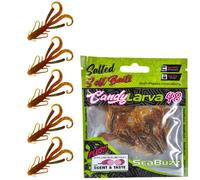 SEABUZZ Set di esche da pesca in gomma Candy Larva 5 pezzi x 48 mm - luccio trota pesce persico - esche artificiali & lucioperca - set da pesca - pesce predatore - attrezzatura da pesca per acqua