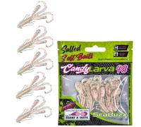 SEABUZZ Set di esche da pesca in gomma Candy Larva 5 pezzi x 48 mm - luccio trota pesce persico - esche artificiali & lucioperca - set da pesca - pesce predatore - attrezzatura da pesca per acqua