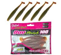 SEABUZZ Set di esche da pesca in gomma Duo Shad 5 pezzi x 100 mm - luccio trota pesce persico - esca artificiale - pesce predatore - attrezzatura da pesca per acqua dolce e salata (Cola)