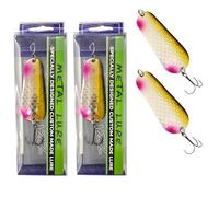 SEABUZZ Set di frecce 23 g/6,5 cm - luccio & pesce persico & luccioperca - Cucchiaio di metallo duro con gancio per trapano - Set di esche per pesca - Angel Spoon - Esca per luccio - Esca persico -