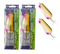 SEABUZZ Set di frecce 26,5 g/7,5 cm - luccio & pesce persico & luccioperca - Cucchiaio di metallo duro con gancio - Spinner Sport Set - Angel Spoon - Esca per luccio - Esca persico - Set di esche