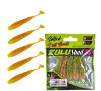 SEABUZZ Zulu Shad - Set di esche da pesca in gomma, 5 pezzi x 75 mm, per luccio, luccioperca, pesce persico e pesce gatto, per pesca in acqua dolce e salata (pompelmo rosso/seed)