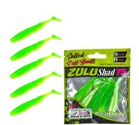 SEABUZZ Zulu Shad - Set di esche da pesca in gomma, 5 pezzi x 75 mm, per luccioperca, pesce persico