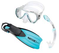 Seac 0890030160452 a Sprint Dry Premium silicone maschera pinne da snorkeling set con Gear bag, blu, 4 - 5.5