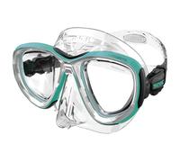 SEAC Afrodite, Maschera Subacquea a Volume Ridotto con Lenti Temperate 3 mm, Comfort Silicone Skirt, Fibbia 3D Regolabile, Compatibile con Lenti Ottiche Correttive (-1.0 a -6.0), Tiffany/Trasparente