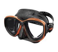 SEAC Afrodite, Maschera Subacquea a Volume Ridotto con Lenti Temperate 3 mm, Comfort Silicone Skirt, Fibbia 3D Regolabile, Compatibile con Lenti Ottiche Correttive(-1.0 a -6.0), Arancio/Nero,Asian Fit