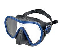 SEAC Ajna, Maschera da Immersioni Subacquee Frameless con Ampia visuale, Facciale 100% Silicone, Nero/Blu