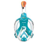 SEAC AMICA, Maschera Integrale da Snorkeling per adulti e bambini dai 6 anni in su, facciale in polimero anallergico senza ftalati, azzurro/arancione, S/M