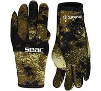 SEAC Anatomic Camo Gloves Guanti da Sub in Neoprene da 3.5 mm per Pesca Subacquea in Apnea Unisex Adulto, Camo Marrone, S