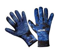 SEAC Anatomic Camo Gloves Guanti da Sub in Neoprene da 3.5 mm per Pesca Subacquea in Apnea Unisex Adulto, Camo Blu, S