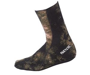 SEAC Anatomic Camo Socks Calze in Neoprene da 3.5 Mm per Pesca Subacquea in Apnea, Marrone/Mimetico, 38-39