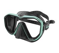 SEAC Appeal, Maschera da Subacquea Made in Italy monolente con Fibbia 3D Direttamente sul facciale Unisex-Adult, Nero/Azzurro, Standard