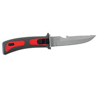 SEAC Bat, Coltello Subacqueo per Immersioni con Impugnatura di Sicurezza, Acciaio Inox, Rosso, 11.5 cm