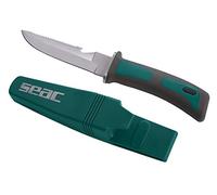 SEAC Bat, Coltello Subacqueo per Immersioni con Impugnatura di Sicurezza, Acciaio Inox, Verde, 11.5 cm