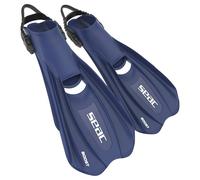 SEAC BOOST - Pinne da Snorkeling e Sub con Cinturino Sling Ultra Confortevole | Da Usare Anche Senza Calzari o Calzini | Extra Leggere, Antiscivolo, Blu, XS/S