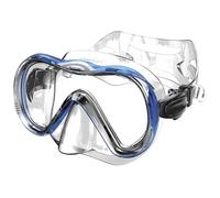 SEAC Boss, Maschera da Snorkeling, Monolente, Cinghiolo Regolabile Unisex-Adulto, Trasparente/Blu, Taglia Unica
