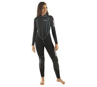 SEAC Carezza Lady, Muta Lunga Monopezzo in Neoprene bifoderato da 2 mm, con Cerniera Anteriore e Protezioni in PU sulle Ginocchia Donna, Nero/Tiffany, M