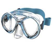SEAC Chiara, Maschera Bivetro in Vetro Temperato per Immersione e Snorkeling con Fibbia 3D, con Testiera in Tessuto o Silicone , Acquamarina
