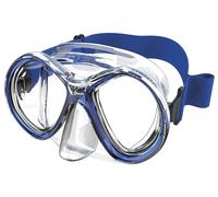 SEAC Chiara, Maschera Bivetro in Vetro Temperato per Immersione e Snorkeling con Fibbia 3D, con Testiera in Tessuto o Silicone , Blu