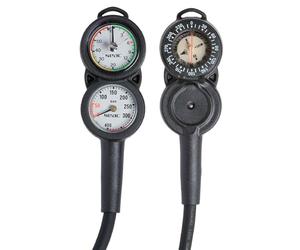 SEAC Console 3, Manometro, Profondimetro e Bussola per Subacquea, Scala 0-70 mt e 0-400 Bar