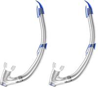 SEAC Fast WV, Snorkel con Top Anti-Splash e Valvola di Scarico Unisex Adulto, Trasparente/Blu, Standard (Confezione da 2)