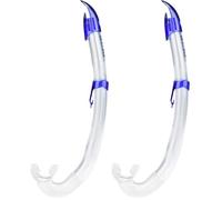 SEAC Flash, Snorkel per Immersioni Subacquee, Pesca Subacquea, Apnea e Snorkeling, con Top Anti-Onda Unisex Adulto, Trasparente/Blu, Standard (Confezione da 2)