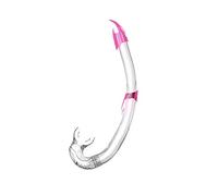 SEAC Flash, Snorkel per Immersioni Subacquee, Pesca Subacquea, Apnea e Snorkeling, con Top Anti-Onda Unisex Adulto, Trasparente/Rosa, Standard