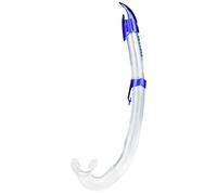SEAC Flash, Snorkel per Immersioni Subacquee, Pesca Subacquea, Apnea e Snorkeling, con Top Anti-Onda Unisex Adulto, Trasparente/Blu, Standard
